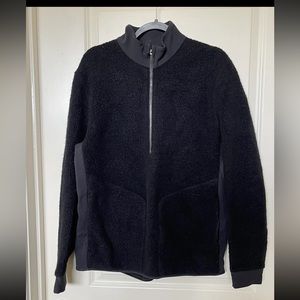Mens Lululemon Tundra Trek Half Zip Black Sherpa Fleece Pullover L $148